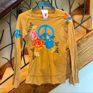 Johnny Was Peace Embroidered Shirt S